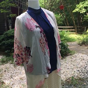 Flowy and flowery sheer cardigan
